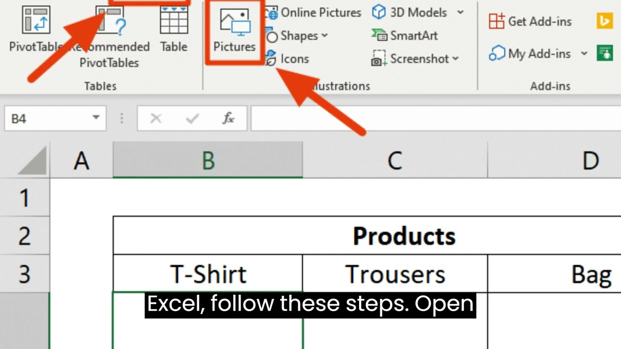 ⁣How to insert the picture in Microsoft excel