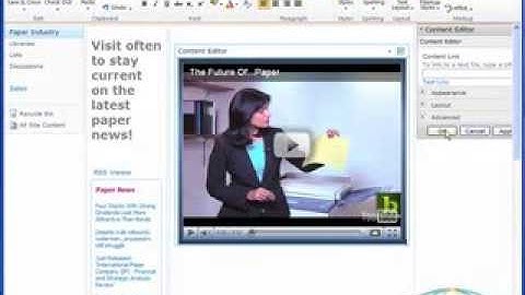 Add a You Tube Video to a Page in SharePoint 2010