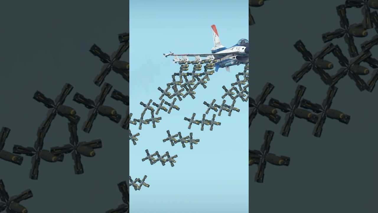 Fighter Jet Releases Hundreds of Bombs in Jaw-Dropping Formation!