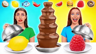Emoji Fondue Air Mancur Cokelat Tantangan  Pertempuran Makanan Epik Choco Do