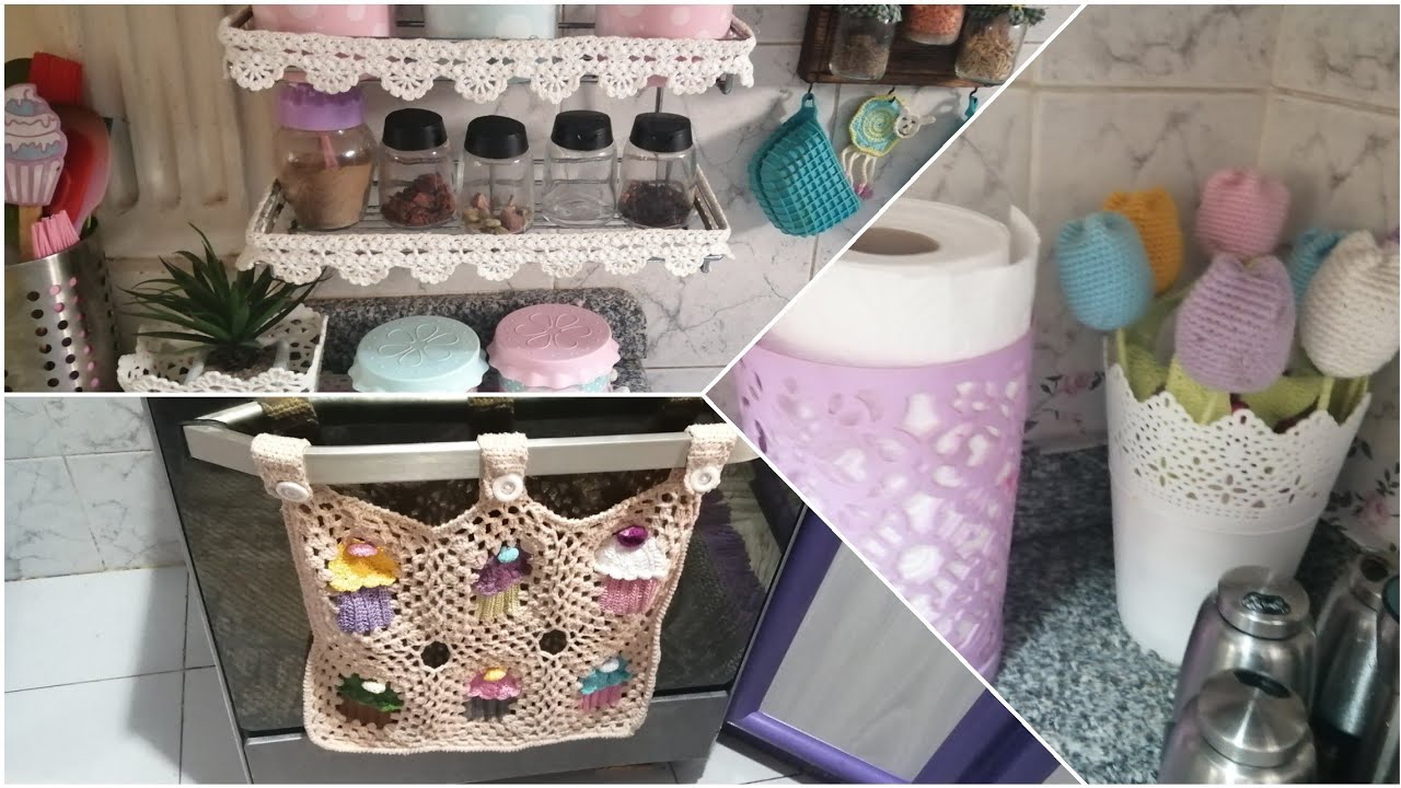 كروشية 🧶 أفكار للمطبخ بسيطة لإعطاء لمسة جمالية 🍥🍬