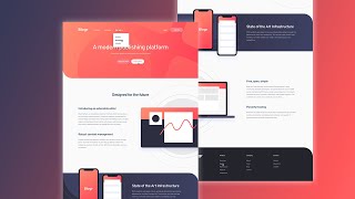 HTML, CSS (Grid), JavaScript | blogr landing page frontendmentor challenge
