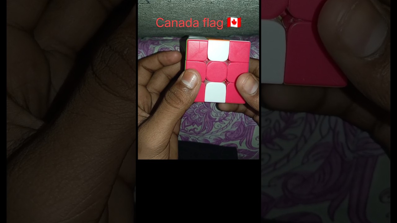 kaise banae Canada flag Rubik's cube mein | how to make Canada flag in Rubik's cube | 