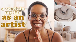 studio vlog - a productive week in my life as an artist \& small business owner 🧑🏾‍🎨