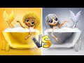 Golden Girl vs Silver Girl / 30 LOL OMG Hacks and Crafts