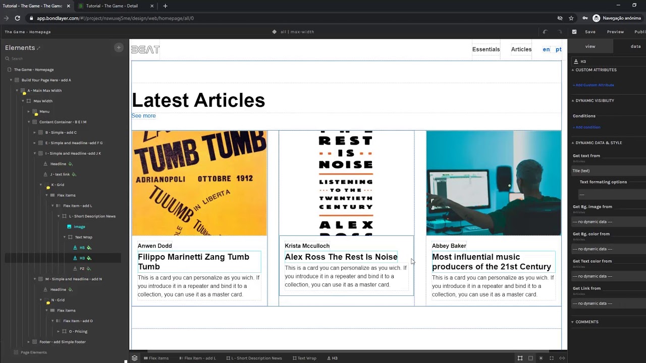 Finishing the Homepage: Altering the Structure and Adding Elements - The Game Tutorial