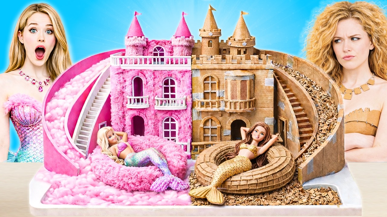 素晴らしいドールハウスを作ります | Cardboard vs Fluffy 🧸📦 DIYドールハウス・チャレンジ 🏠✨ by PiPi Pop JP