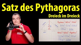 Satz des Pythagoras - Dreieck im Dreieck - eine typische Anwendung | Lehrerschmidt