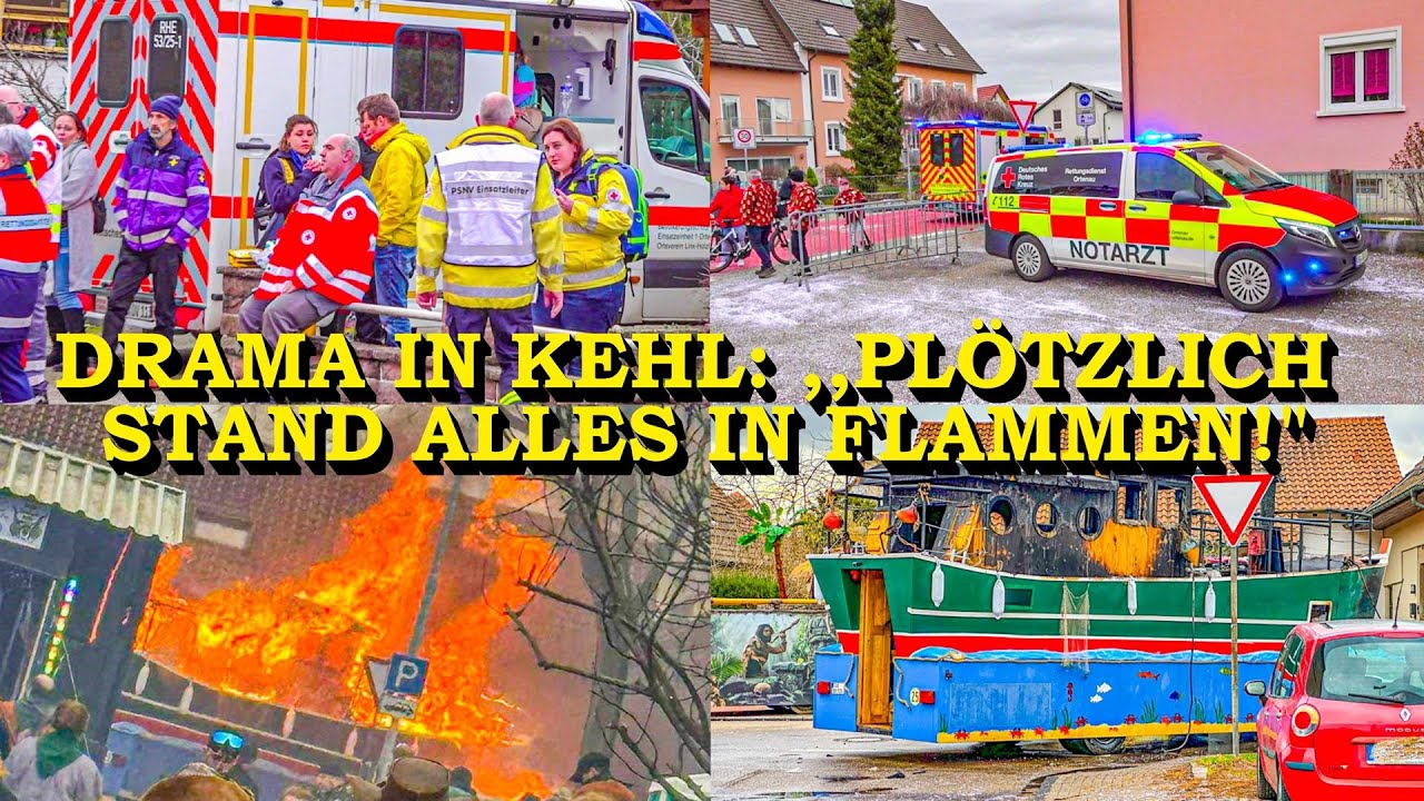 [GROSSE DOKU] +++ FASCHINGSWAGEN STEHT BEI UMZUG IN FLAMMEN +++ MEHRERE VERLETZTE | KEHL | - MANV -