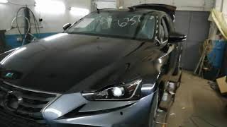 Lexus IS  удар с низу в переднюю часть последствия деформация крыши