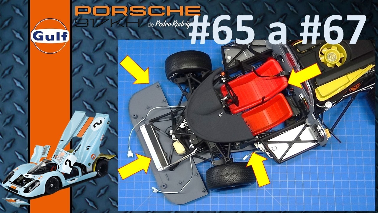 🏆 Construye el Porsche 917 KH 1970 Salvat - #65 a #67 | Placas inferiores de piso y radiador