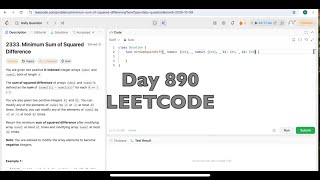 Day 890: LeetCode Problem 2333. Minimum Sum of Squared Difference -  Swift