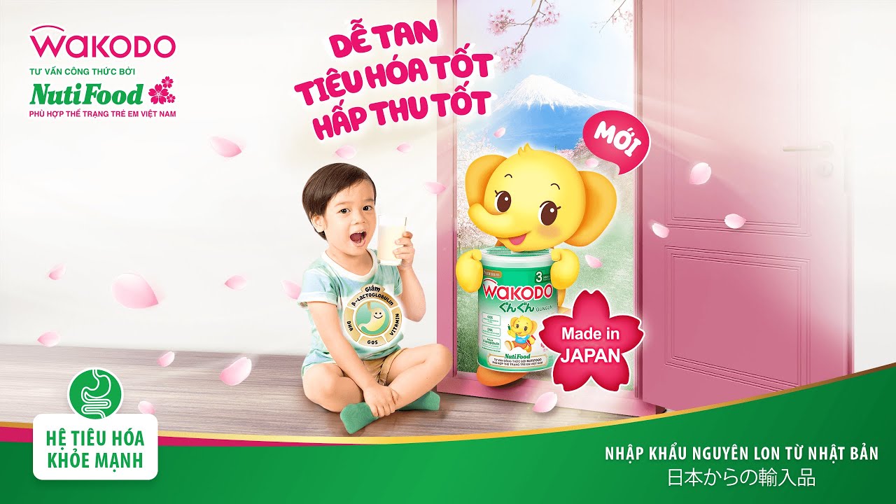 WAKODO NUTIFOOD – SẢN XUẤT TẠI NHẬT BẢN - DỄ TAN, TIÊU HOÁ TỐT, HẤP THU TỐT