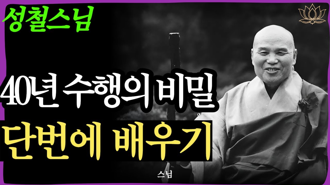 [스님 말씀] 성철스님 40년 결론: 고통이 사라지는 단 1가지   | 성철스님｜오디오북 | 마음공부 | 부처님 | 명언 l 행복한 노후 l 삶의지혜 l 인간관계