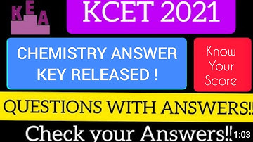 KCET 2021 | Chemistry Key Answers & Solutions