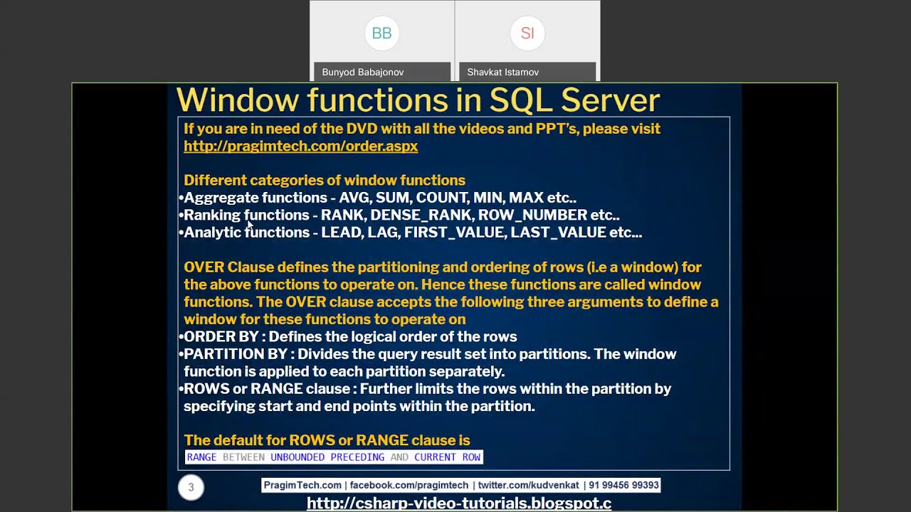 window functions - YouTube
