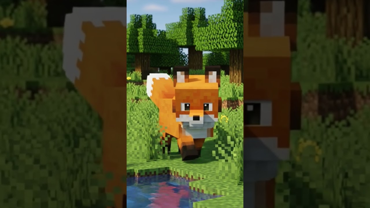 minecraft fox in the forest