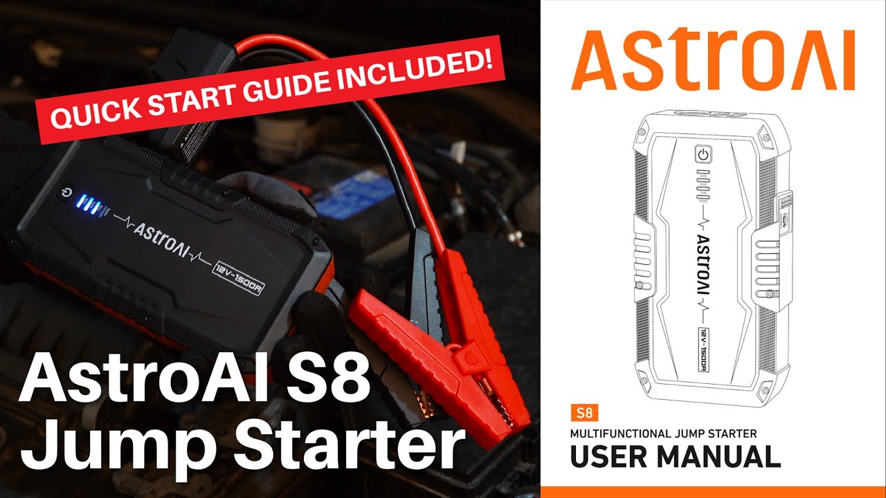 AstroAI S8 Jump Starter: Unboxing, Quick Start Guide, 8 Active Safety ...