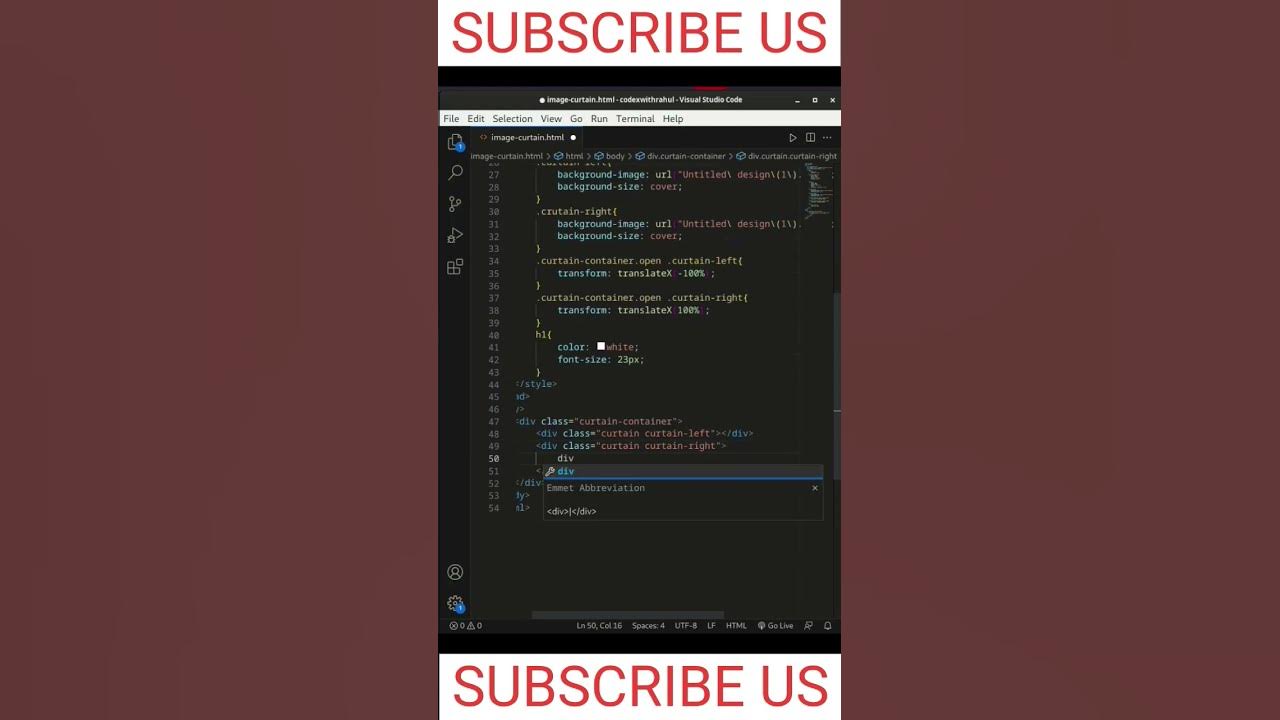Image Curtain | HTML CSS JAVASCRIPT - YouTube