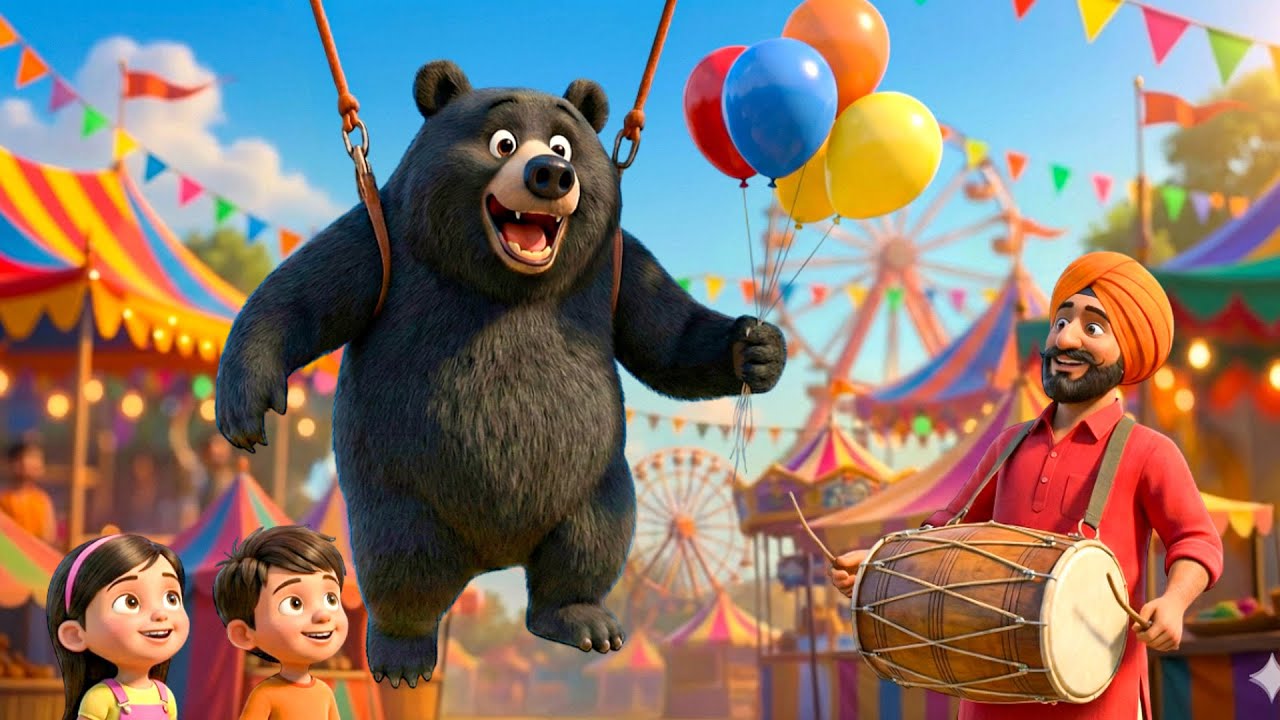 देखो देखो कालू मदारी आया 🐻 | Kallu Madari Aaya | Hindi Rhymes for Kids | Bear Dance Song