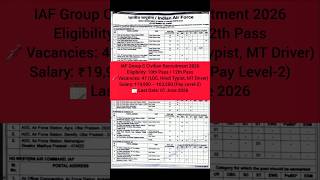 IAF Group C Civilian Recruitment 2026 #job #viral #india #defence #engineering #shorts #airforce #