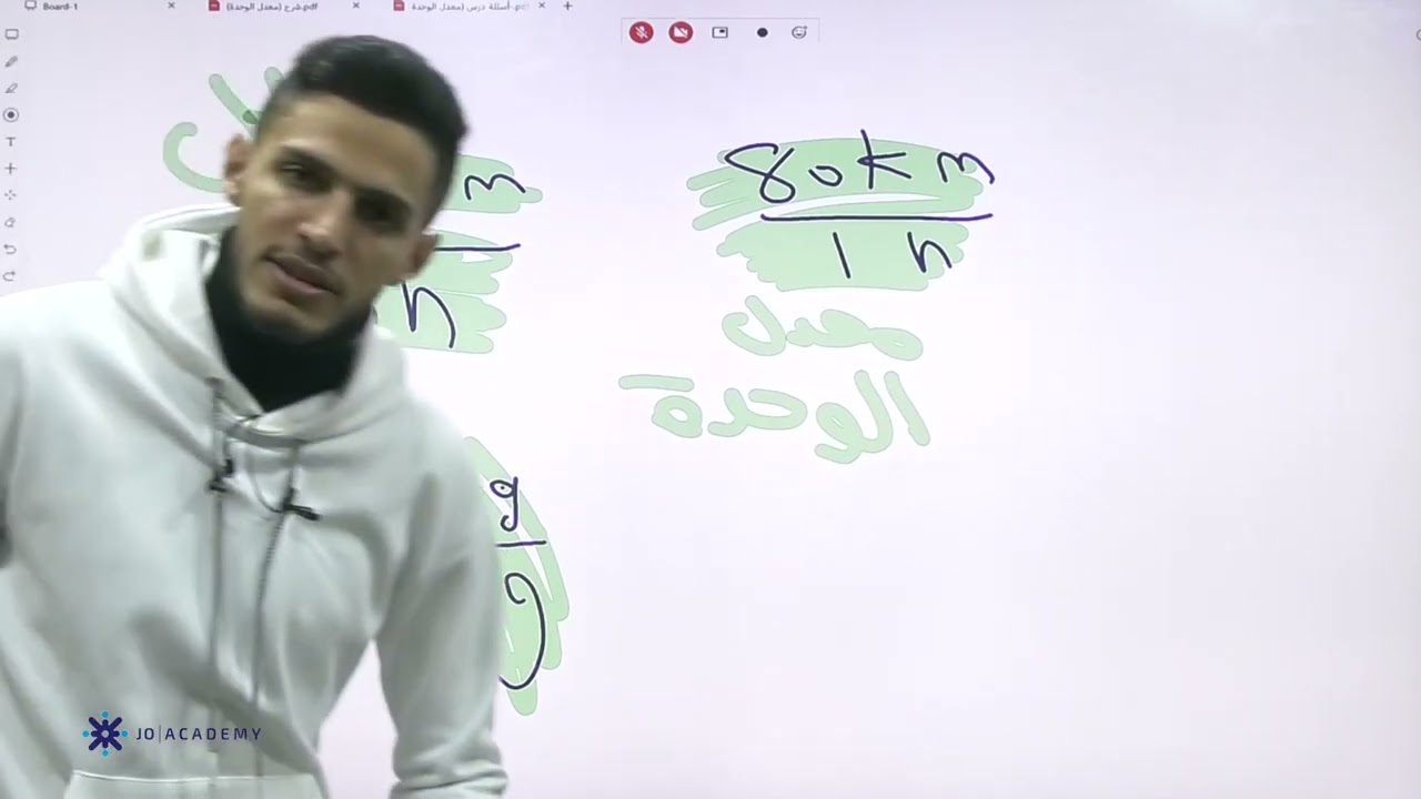 شرح درس #معدل الوحدة  مع أ. مالك صدقة  لطلاب الصف #السابع لمادة الرياضيات ف2