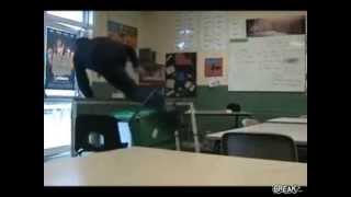 Jumping over the desk fail