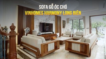 Biểu tượng sống sang: Sofa gỗ óc chó tại biệt thự Harmony | NỘI THẤT HUY HOÀNG