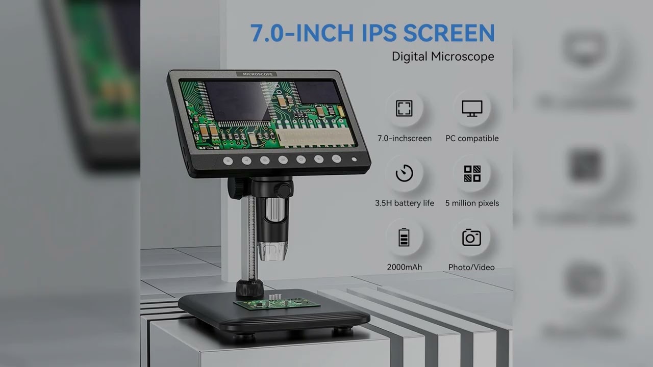 Latest Products You Must Know! 7Inch IPS Digital Coin Microscope 5MP 1200X Ultra-Precise Focusing