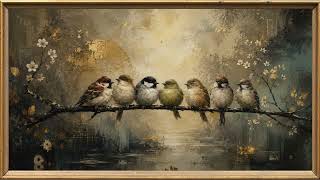 Cozy Birds on Blossom Branch 🌿 2 Hours of Relaxing 4K TV Art