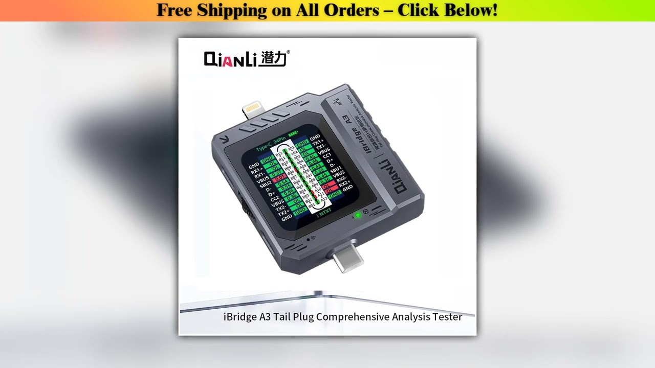 Qianli IBridge A3 Mobile Phone Tail Plug Tester Lightning Type-C Interface for Mobile Phone Repair