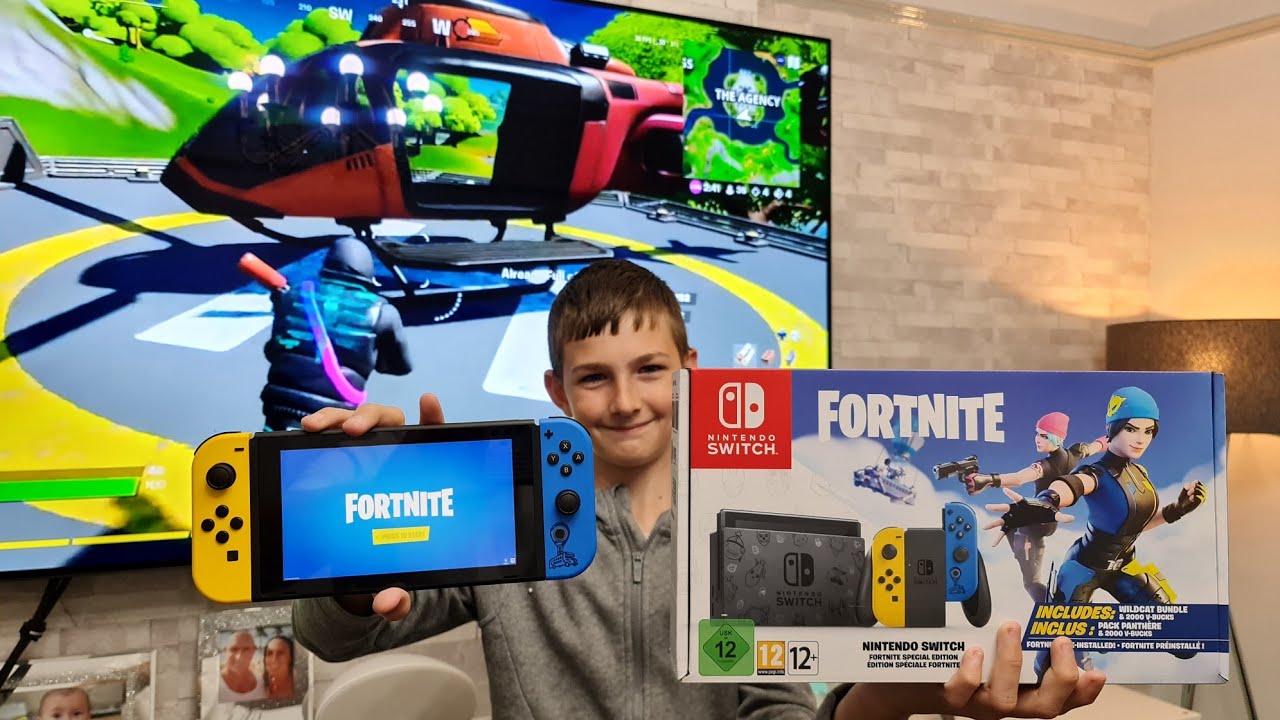 Nintendo Switch Fortnite Edition Unboxing Demo On Lg Cx Oled Tv Youtube