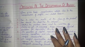 AUDITING-CHAPTER- 13(PART- 79) DIFFICULTIES IN THE DETERMINATION OF PROFITS