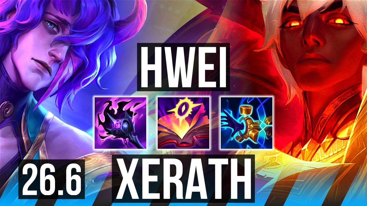 HWEI vs XERATH (MID) | Perfect KDA: 12/0/6 | NA Challenger | 26.6