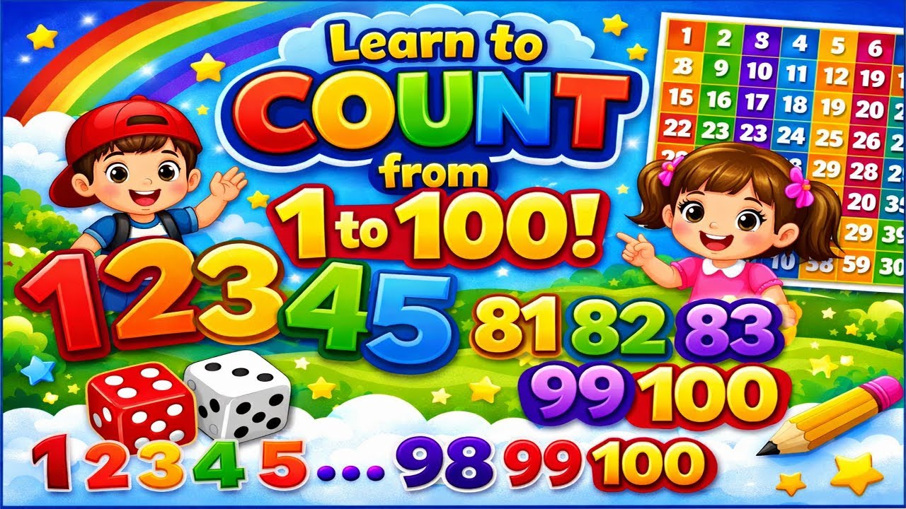 Learn to Count from 1 to 100! 🎲 l Counting for Kids /1 TO 100 COUNTING ...