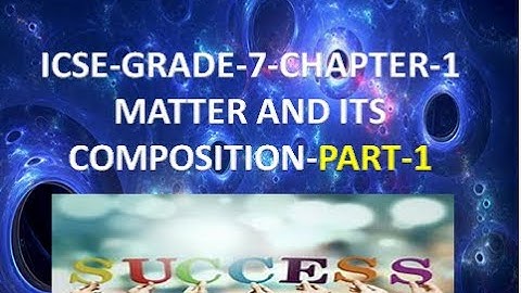 ICSE-GRADE-7- CHAPTER-1-MATTER AND IT