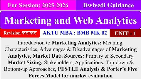 Marketing and Web Analytics Unit 1, Marketing and Web Analytics mba 3rd sem, Marketing Analytics