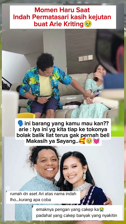 Indah permatasari beri kejutan untuk arie kriting #shorts #ariekriting #indahpermatasari #selebriti