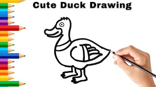 How To Draw A Duck Cute Duck Drawing For Kids