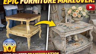 French Floral Table Makeover | Climbing Grace Decoupage | Start to Finish Furniture Transformation