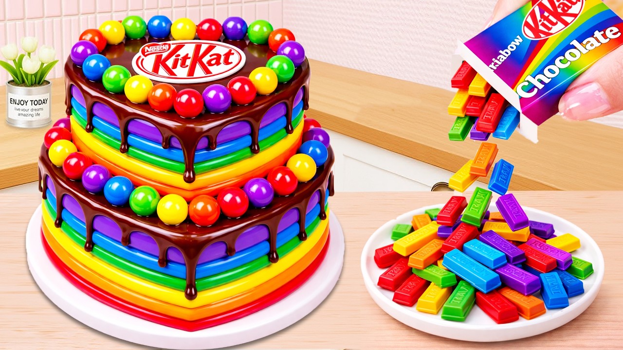 Amazing Rainbow Chocolate Cake vs KitKat Bar 🌈 Ultimate Miniature Cake ...