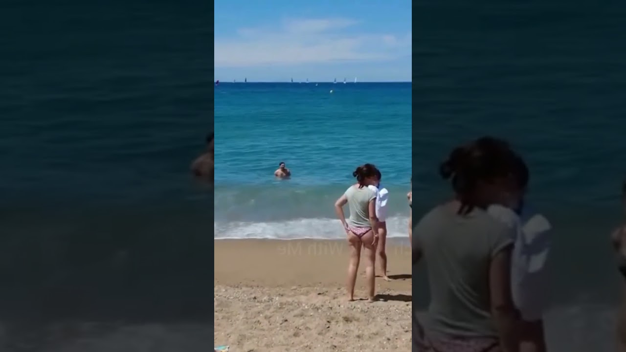 Barcelona Beach Spain ll Blonde Hot Girls On Beach ll Sea View 