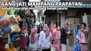 Suasana Jalan Sore Hari Di Gang Sempit Mampang Prapatan | Real In Jakarta