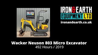 2019 Wacker Neuson 803 Micro Excavator