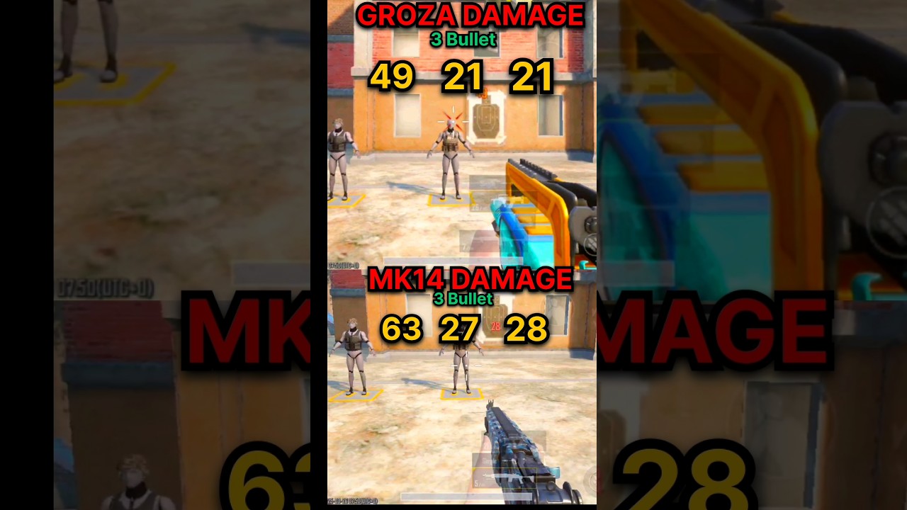 GROZA Vs MK14 Damege Test🔥|| Pubg Best Guns 