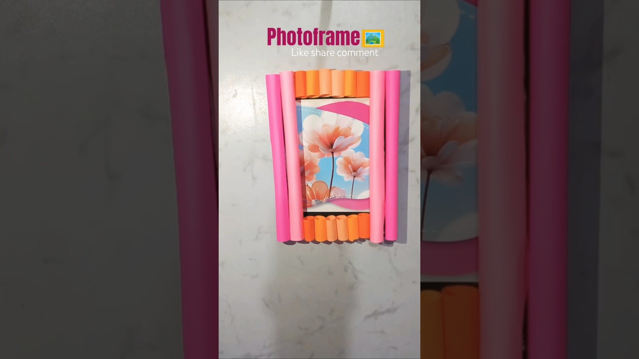 Make a beautiful rainbow colour paper photo frame in just 1 minute 🌈✂️