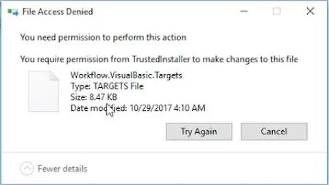 You require permission from trustedInstaller to make changes |Unable to delete a file on windows