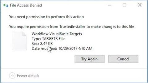 You require permission from trustedInstaller to make changes |Unable to delete a file on windows