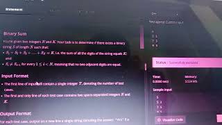 Binary Sum Codechef Starters 163 Div. 4 Solution