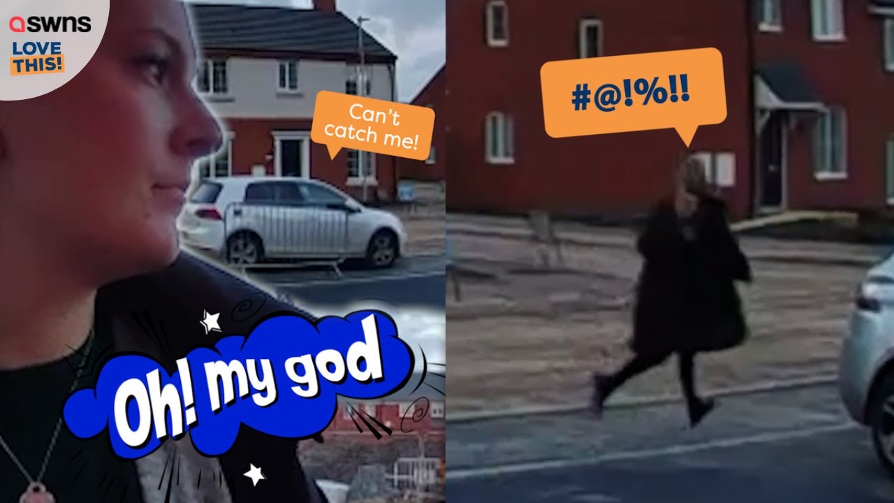 Woman forgets to put handbrake on - and chases car down road!! 🤦😆 ...